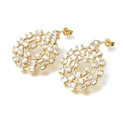 Brass Micro Pave Cubic Zirconia Dangle Stud Earrings for Women&nbsp;EJEW-F423-01G