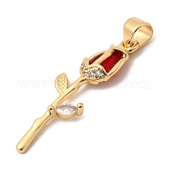 Brass Pave Cubic Zirconia Pendants&nbsp;KK-A296-50G-04