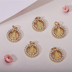 5Pcs Brass Micro Pave Clear Cubic Zirconia Pendants&nbsp;ZIRC-SZ0002-38