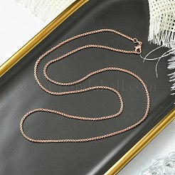 1.8mm Rack Plating Brass Box Chain Necklaces for Women Men&nbsp;MAK-L044-60RG