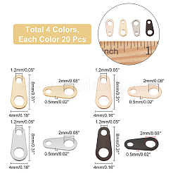 80Pcs 4 Colors 304 Stainless Steel Chain Tabs&nbsp;STAS-UN0030-86