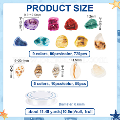 DIY Dyed Natural Shell Beads Bracelets Kits&nbsp;BSHE-PH0001-65