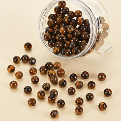 Grade AB Natural Tiger Eye Round Beads Strands&nbsp;G-OC0001-19