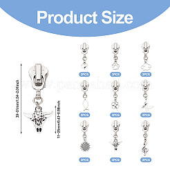 Zinc Alloy Zipper Head with Mixed Shaped Charms&nbsp;PALLOY-TAC0108