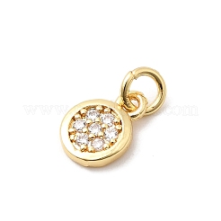 Brass Micro Pave Cubic Zirconia Pendants&nbsp;KK-Z135-06G