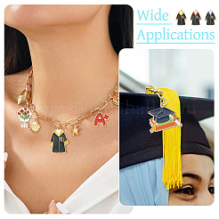 16Pcs 16 Styles Graduation Season Theme Alloy Enamel Pendants&nbsp;ENAM-TA0002-70