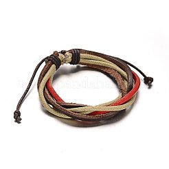 Adjustable Leather Cord Multi-Strand Bracelets&nbsp;BJEW-M169-09
