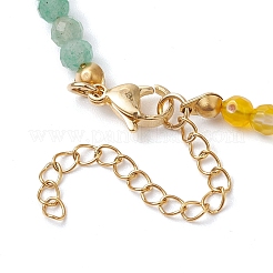 4mm Faceted Round Dyed Natural Agate & Carnelian & Green Aventurine & Aquamarine & Amethyst Beaded Chakra Necklaces&nbsp;NJEW-JN05111