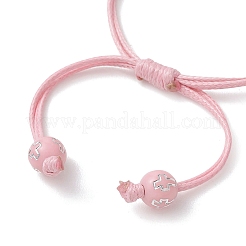 Cross Synthetic Turquoise Beads & Round Acrylic Beads Link Bracelets&nbsp;BJEW-JB13534