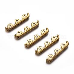 Tibetan Style Alloy 3-Hole Spacer Bars&nbsp;A0448Y-AG-NR