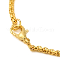 Angel Shape Rhinestone Pendant Necklace with Zinc Alloy Box Chains&nbsp;NJEW-G118-03G