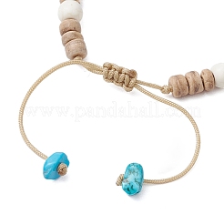 Ocean Theme Starfish Turtle Synthetic Turquoise & Coconut Braided Bead Bracelet Sets&nbsp;BJEW-JB11460-01