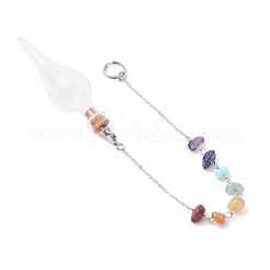 Teardrop Glass Cork Bottle Pointed Dowsing Pendulums&nbsp;HJEW-JM04492