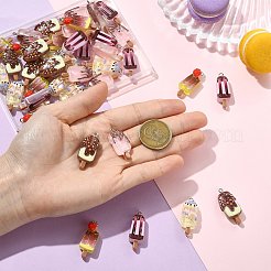 40Pcs 5 Styles Printed Resin Pendants&nbsp;RESI-CJ0005-15