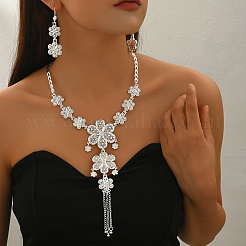 Alloy Hollow Flower Earrings & Necklaces Sets for Women&nbsp;SV8102