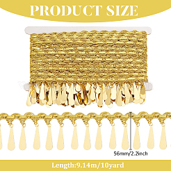 10 Yards Polyester Ribbons with Teardrop Tassel&nbsp;OCOR-WH0085-67B