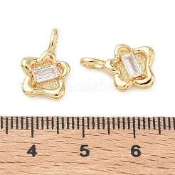 Valentine's Day Brass Micro Pave Clear Cubic Zirconia Charms&nbsp;KK-C259-14G