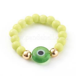 Acrylic Beaded Stretch Rings&nbsp;RJEW-JR00340