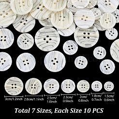 70Pcs 7 Styles Resin Buttons&nbsp;BUTT-PH0001-73