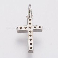 Brass Micro Pave Cubic Zirconia Pendants&nbsp;ZIRC-F083-008P-RS