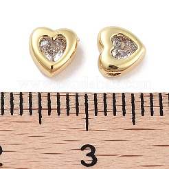 Brass Micro Pave Cubic Zirconia Beads&nbsp;KK-C051-26G-03