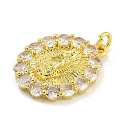 Rack Plating Brass Micro Pave Cubic Zirconia Pendants&nbsp;KK-G513-87G
