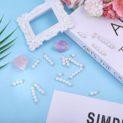 30Pcs 5 Styles Round Shell Pearl Connector Charms&nbsp;PALLOY-CA00023