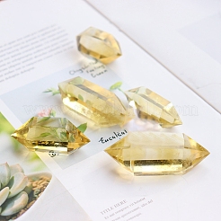 Double Tower Natural Citrine Healing Stone Wands&nbsp;PW-WG12520-02