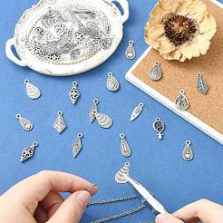 50Pcs 10 Styles Tibetan Style Alloy Pendants&nbsp;FIND-CJ0005-98