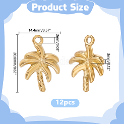 12Pcs 304 Stainless Steel Pendants&nbsp;STAS-HY0002-12