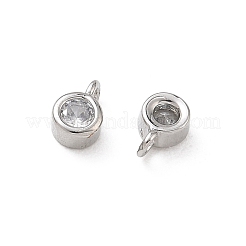 Brass Micro Pave Clear Cubic Zirconia Charms&nbsp;KK-D289-48B-P