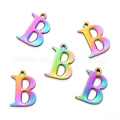 Ion Plating(IP) 304 Stainless Steel Alphabet Charms&nbsp;STAS-H122-B-M