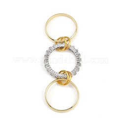 Brass Micro Pave Cubic Zirconia Finger Rings&nbsp;RJEW-D325-01PG-03