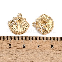 Brass Micro Pave Clear Cubic Zirconia Pendants&nbsp;KK-C115-26G