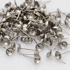 Tarnish Resistant 304 Stainless Steel Stud Earring Findings&nbsp;STAS-N019-15-6mm