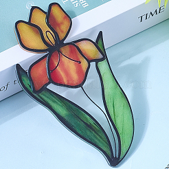 Bird of Paradise Flower Stained Acrylic Pendant Decoration&nbsp;HJEW-WH20003-24B