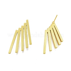 Rack Plating Brass Rectangle Bar Stud Earrings for Women&nbsp;EJEW-G322-20MG