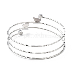 304 Stainless Steel Triple Loops Wire Wrap Bangle&nbsp;BJEW-K227-01P