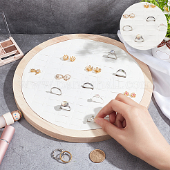 92-Slot Wooden Ring Jewelry Display Round Tray&nbsp;EDIS-WH0030-20A