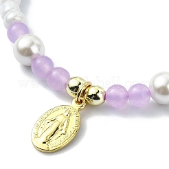Glass Imitation Pearl Braided Bead Bracelets&nbsp;BJEW-JB09989