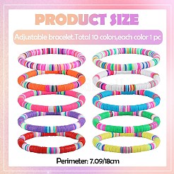 10Pcs Polymer Clay Bracelets&nbsp;BJEW-SW001601
