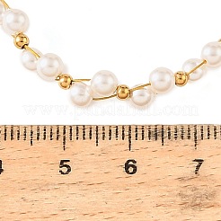 304 Stainless Steel & Plastic Pearl Round Beaded Necklaces&nbsp;SA-CBAAFEE-01G