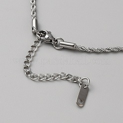 304 Stainless Steel Twist Rope Chain Necklaces&nbsp;STAS-WH0022-92D