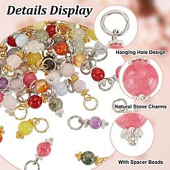 144Pcs 24 Styles Natural Mixed Gemstone Pendants&nbsp;PALLOY-GO00024