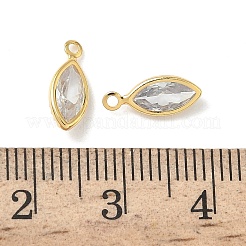 Brass Micro Pave Cubic Zirconia Horse Eye Charms&nbsp;KK-Z136-32G-01