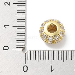 Rack Plating Brass Micro Pave Cubic Zirconia Beads&nbsp;KK-L224-017G