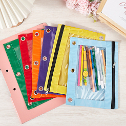 6Pcs 6 Colors Oxford Cloth with Alloy Pen Cases for 3-Ring Binder&nbsp;AJEW-CP0008-03