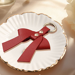 Bowknot PU Leather & Alloy Keychain&nbsp;KEYC-WH20026-05B