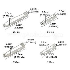 100Pcs 4 Size Iron Brooch Findings&nbsp;IFIN-YW0001-63