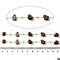 Handmade Natural Mahogany Obsidian Chip Beaded Chains&nbsp;CHC-F020-09G-16
